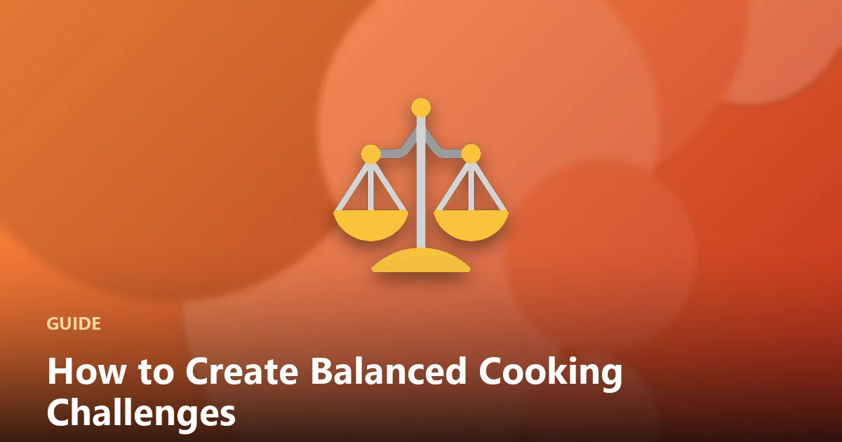 Diagram of a cooking game difficulty curve